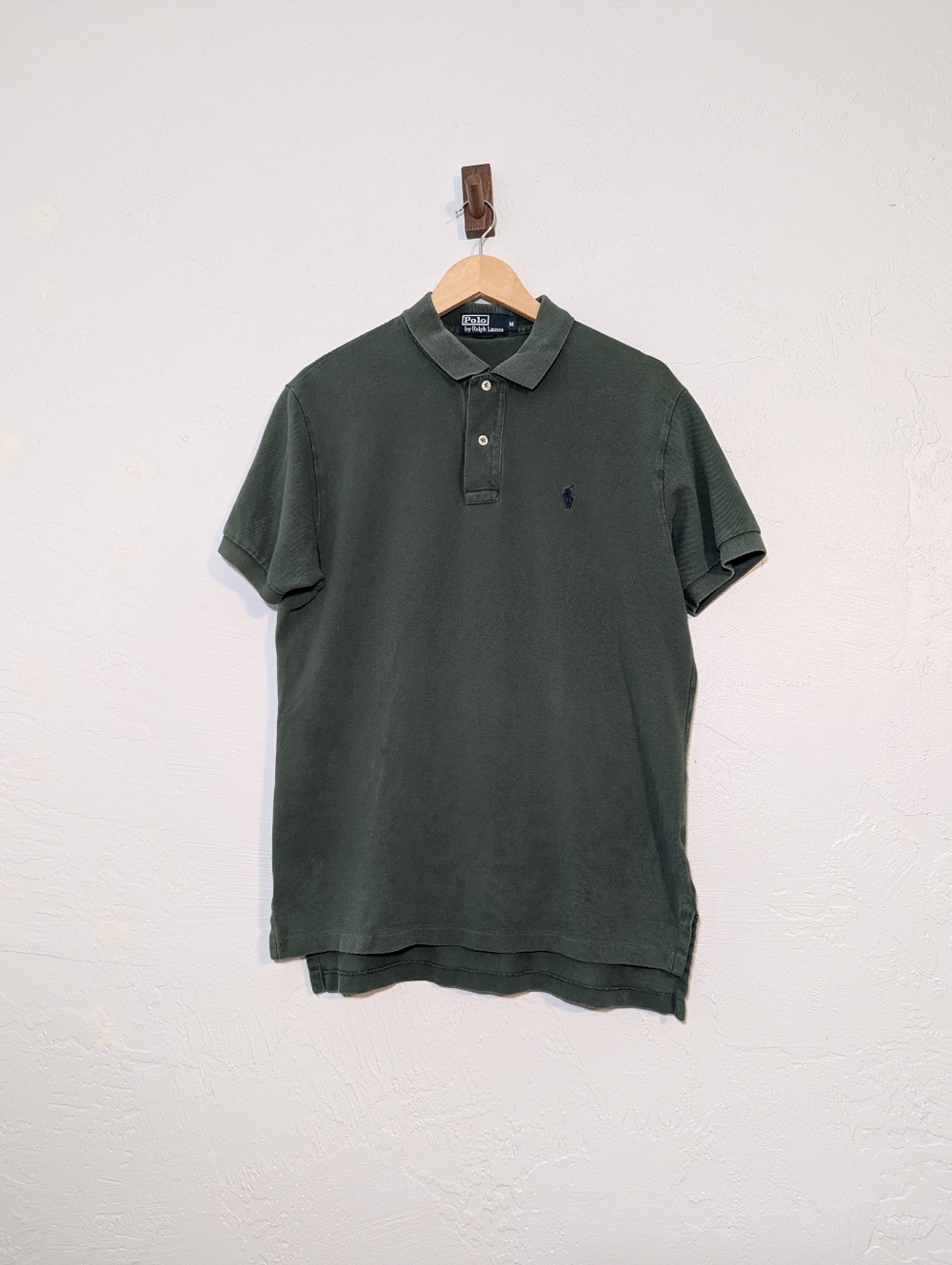 Mens Polo Ralph Lauren Green Cotton Classic Fit Short-Sleeve Polo Preppy Casual